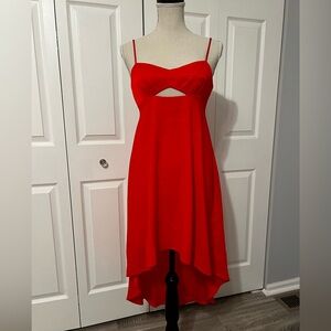 BCBGMaxAzria Striking Red High Low Dress